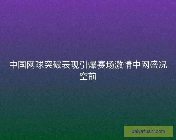 中国网球突破表现引爆赛场激情中网盛况空前
