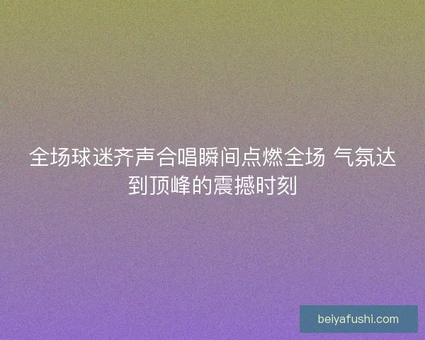 全场球迷齐声合唱瞬间点燃全场 气氛达到顶峰的震撼时刻